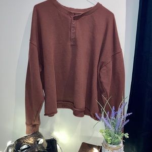 Aerie Burgundy Henley